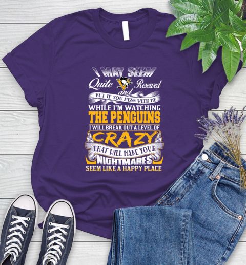 Pittsburgh Penguins NHL Hockey Don't Mess With Me While I'm Watching My Team Women's T-Shirt 4