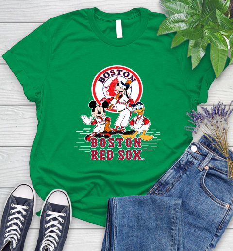 MLB Boston Red Sox Mickey Mouse Donald Duck Goofy Baseball T Shirt Women's T-Shirt 9
