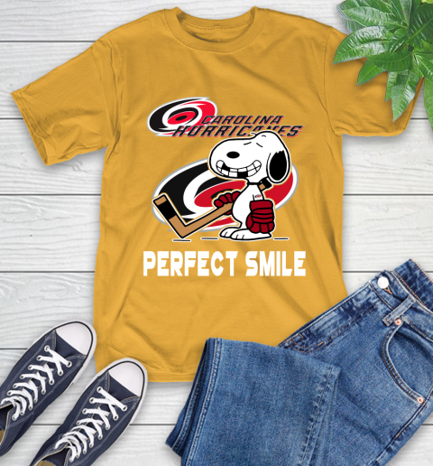 NHL Carolina Hurricanes Snoopy Perfect Smile The Peanuts Movie Hockey T Shirt T-Shirt 2