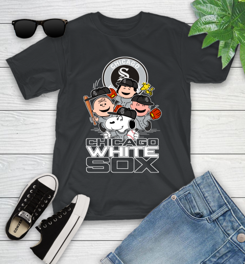 MLB Chicago White Sox Snoopy Charlie Brown Woodstock The Peanuts Movie Baseball T Shirt_000 Youth T-Shirt