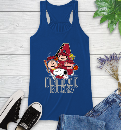MLB Arizona Diamondbacks Snoopy Charlie Brown Woodstock The Peanuts Movie Baseball T Shirt_000 Racerback Tank 8