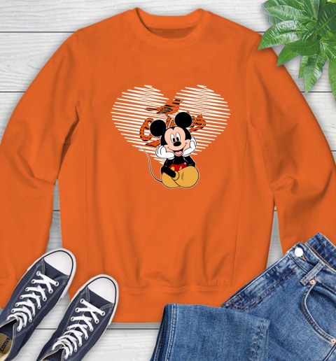 MLB Baltimore Orioles The Heart Mickey Mouse Disney Baseball T Shirt_000 Sweatshirt 3
