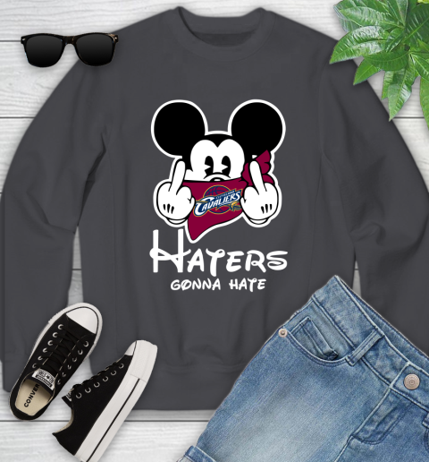 NBA Cleveland Cavaliers Haters Gonna Hate Mickey Mouse Disney Basketball T Shirt Youth Sweatshirt 5