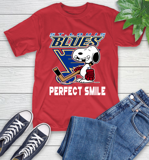 NHL St.Louis Blues Snoopy Perfect Smile The Peanuts Movie Hockey T Shirt T-Shirt 11