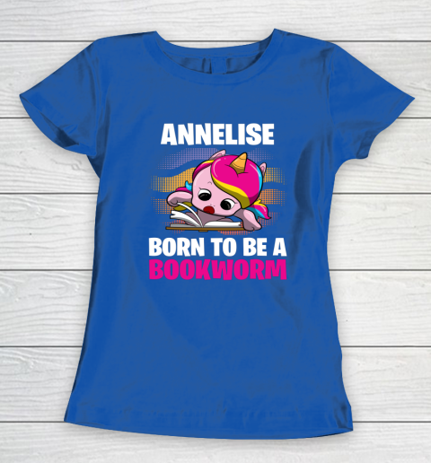 Annelise Born To Be A Bookworm Unicorn Women's T-Shirt 6