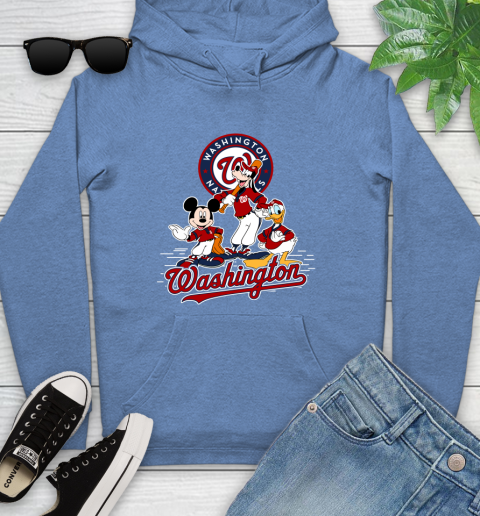 MLB Washington Nationals Mickey Mouse Donald Duck Goofy Baseball T Shirt Youth Hoodie 13