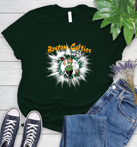 Boston Celtics NBA Basketball Rip Sports Women's T-Shirt 6