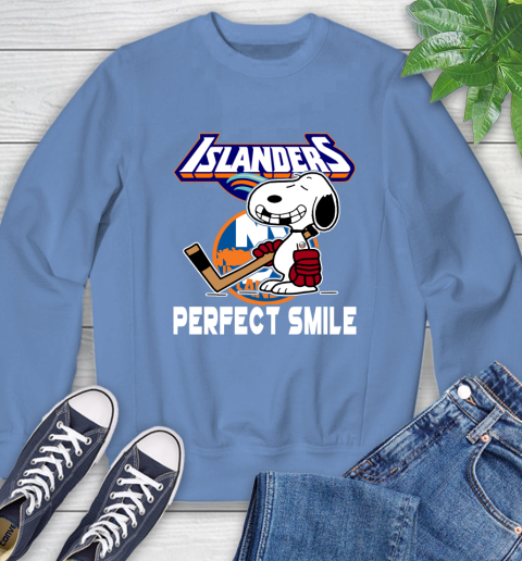 NHL New York Islanders Snoopy Perfect Smile The Peanuts Movie Hockey T Shirt Sweatshirt 11