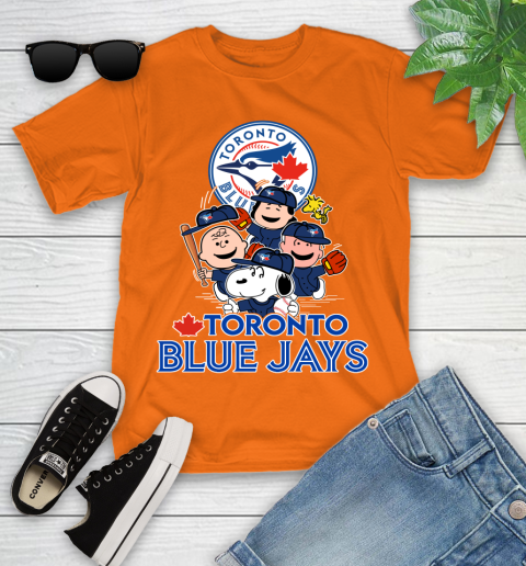 MLB Toronto Blue Jays Snoopy Charlie Brown Woodstock The Peanuts Movie Baseball T Shirt_000 Youth T-Shirt 9