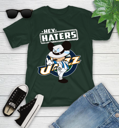 NBA Hey Haters Mickey Basketball Sports Utah Jazz Youth T-Shirt 5