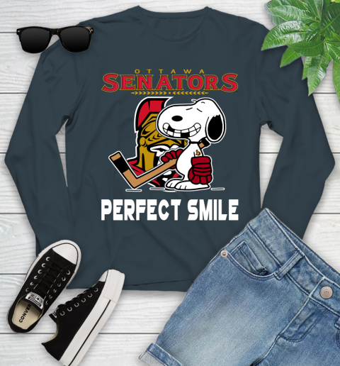 NHL New York Rangers Snoopy Perfect Smile The Peanuts Movie Hockey T Shirt Youth Long Sleeve 9