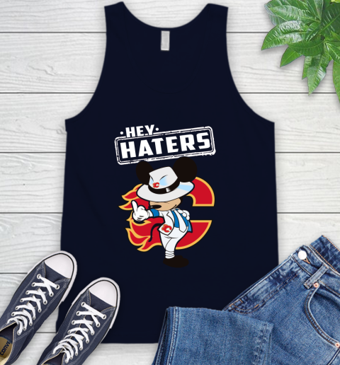 NHL Hey Haters Mickey Hockey Sports Calgary Flames Tank Top 2