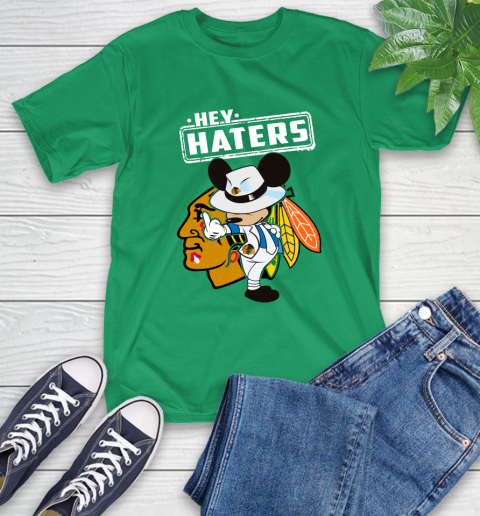 NHL Hey Haters Mickey Hockey Sports Chicago Blackhawks T-Shirt 7