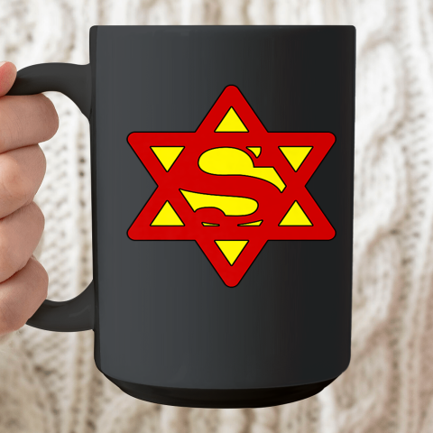 Super Jew Shirt Funny Jewish Ceramic Mug 15oz