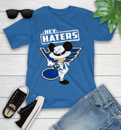 NHL Hey Haters Mickey Hockey Sports St.Louis Blues Youth T-Shirt 12