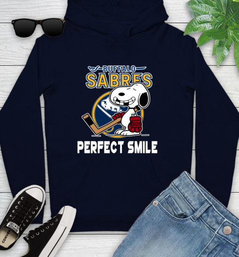 NHL Buffalo Sabres Snoopy Perfect Smile The Peanuts Movie Hockey T Shirt Youth Hoodie 3