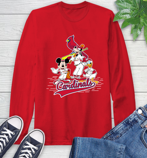 MLB St.Louis Cardinals Mickey Mouse Donald Duck Goofy Baseball T Shirt Long Sleeve T-Shirt 11
