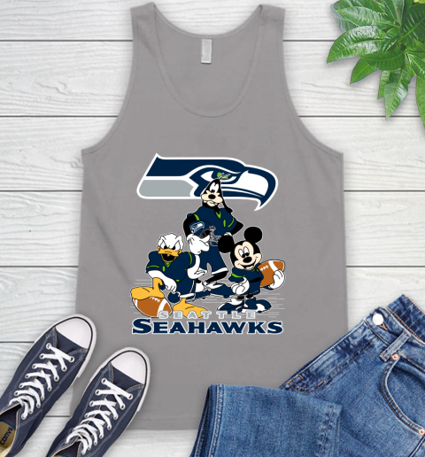 NFL Seattle Seahawks Mickey Mouse Donald Duck Goofy Football Shirt Tank Top 3