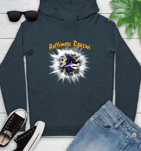 Baltimore Ravens NFL Football Adoring Fan Rip Sports Youth Hoodie