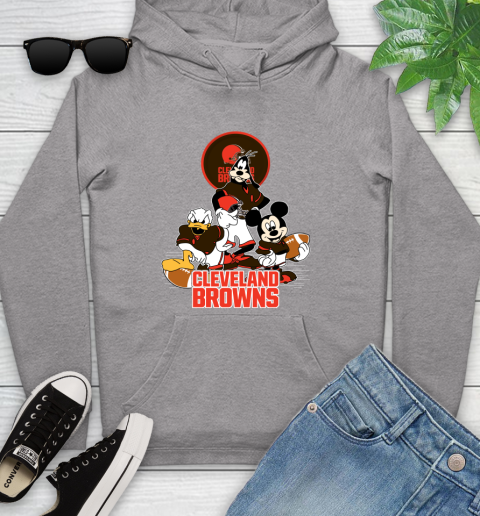 NFL Cleveland Browns Mickey Mouse Donald Duck Goofy Football Shirt Youth Hoodie 6