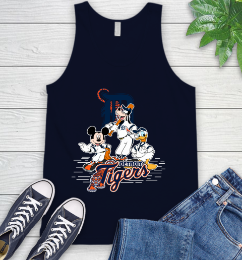 MLB Detroit Tigers Mickey Mouse Donald Duck Goofy Baseball T Shirt Tank Top 2