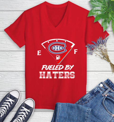 Montreal Canadiens NHL Hockey Fueled By Haters Sports Women's V-Neck T-Shirt 11