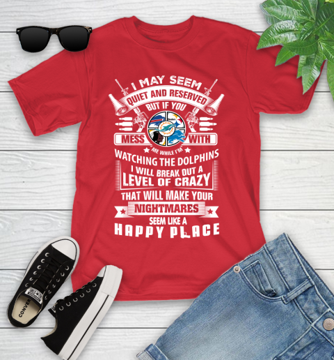 Miami Dolphins NFL Football Don't Mess With Me While I'm Watching My Team Sports Youth T-Shirt 13