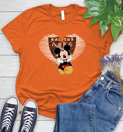 NFL Oakland Raiders The Heart Mickey Mouse Disney Football T Shirt_000 Women's T-Shirt 3