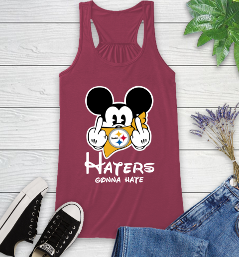NFL Pittsburgh Steelers Haters Gonna Hate Mickey Mouse Disney Football T Shirt_000 Racerback Tank 7