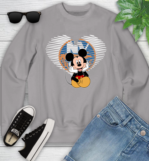 NHL New York Islanders The Heart Mickey Mouse Disney Hockey Youth Sweatshirt 3