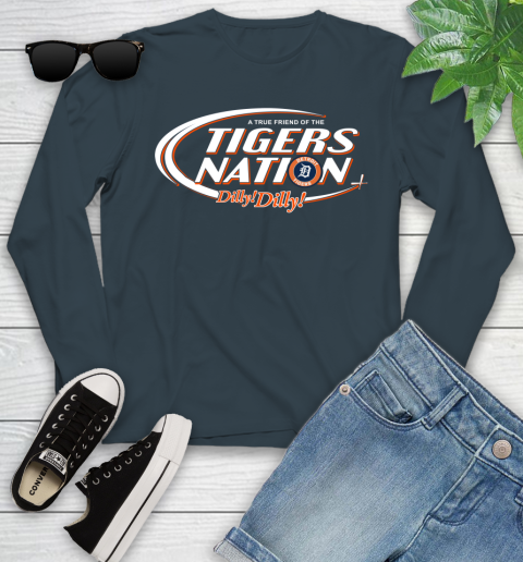 MLB A True Friend Of The Detroit Tigers Dilly Dilly Baseball Sports Youth Long Sleeve 9