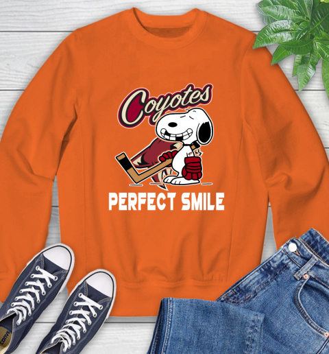 NHL Arizona Coyotes Snoopy Perfect Smile The Peanuts Movie Hockey T Shirt Sweatshirt 3