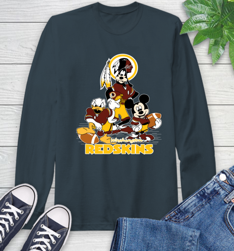 NFL Washington Redskins Mickey Mouse Donald Duck Goofy Football Shirt Long Sleeve T-Shirt 9