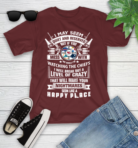 Kansas City Chiefs NFL Football Don't Mess With Me While I'm Watching My Team Sports Youth T-Shirt 14