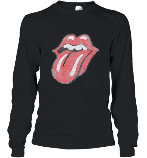 The Rolling Stones Distressed Tongue Hoodie azv Long Sleeve
