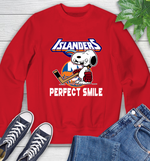 NHL New York Islanders Snoopy Perfect Smile The Peanuts Movie Hockey T Shirt Sweatshirt 10