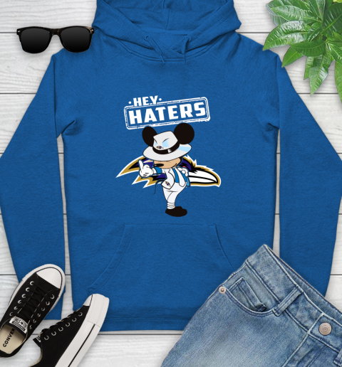 NFL Hey Haters Mickey Football Sports Baltimore Ravens Youth Hoodie 11