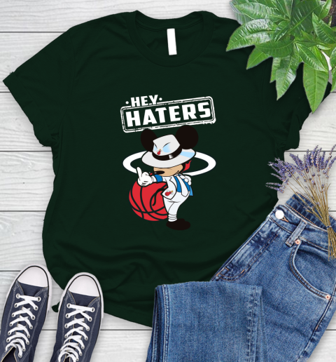 NBA Hey Haters Mickey Basketball Sports Miami Heat Women's T-Shirt 6