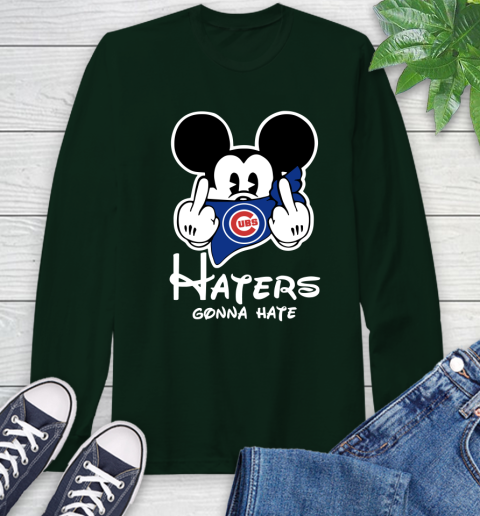 MLB Chicago Cubs Haters Gonna Hate Mickey Mouse Disney Baseball T Shirt_000 Long Sleeve T-Shirt 7