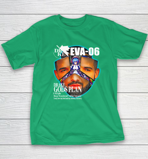 Drake Evangelion Shirt Drake Eva 06 Drake Gods Plan Youth T-Shirt 5