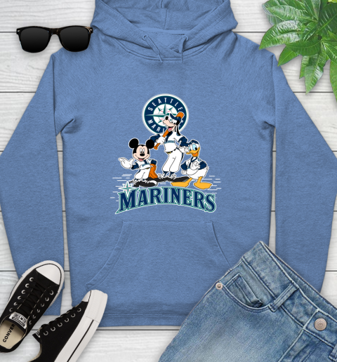 MLB Seattle Mariners Mickey Mouse Donald Duck Goofy Baseball T Shirt Youth Hoodie 13