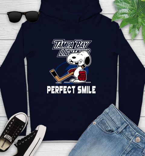 NHL Tampa Bay Lightning Snoopy Perfect Smile The Peanuts Movie Hockey T Shirt Youth Hoodie 3