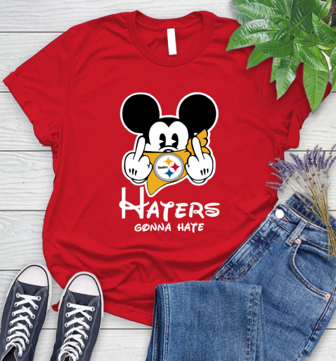 NFL Pittsburgh Steelers Haters Gonna Hate Mickey Mouse Disney Football T Shirt_000 Women's T-Shirt 13