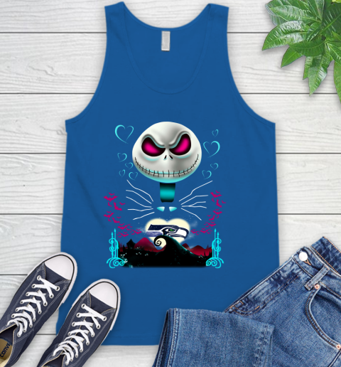 NFL Seattle Seahawks Jack Skellington Sally The Nightmare Before Christmas Football Tank Top 4