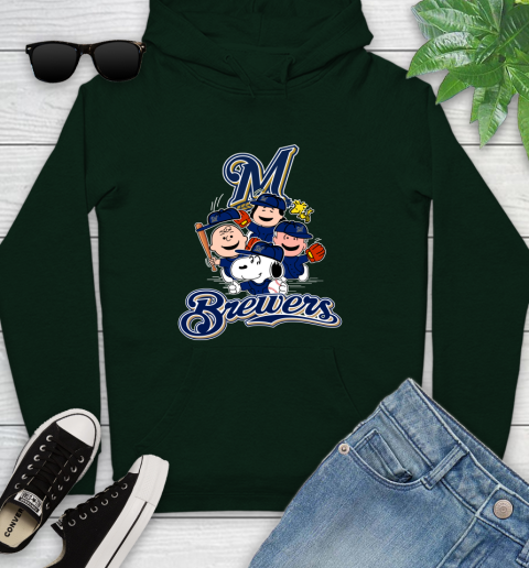 MLB Milwaukee Brewers Snoopy Charlie Brown Woodstock The Peanuts Movie Baseball T Shirt_000 Youth Hoodie 14