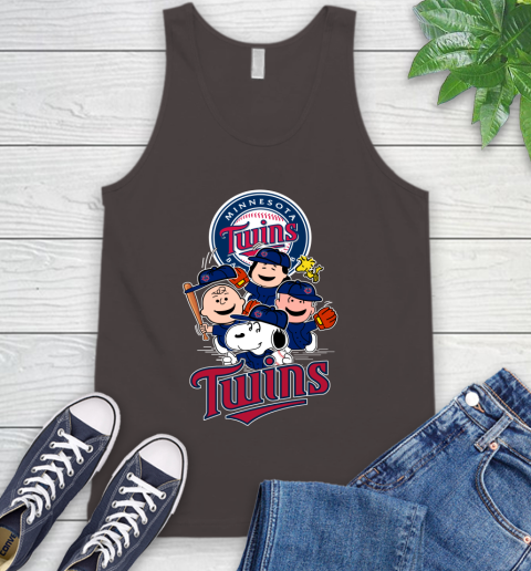 MLB Minnesota Twins Snoopy Charlie Brown Woodstock The Peanuts Movie Baseball T Shirt_000 Tank Top 6