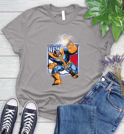 New York Rangers NHL Hockey Thanos Avengers Infinity War Marvel Women's T-Shirt 5