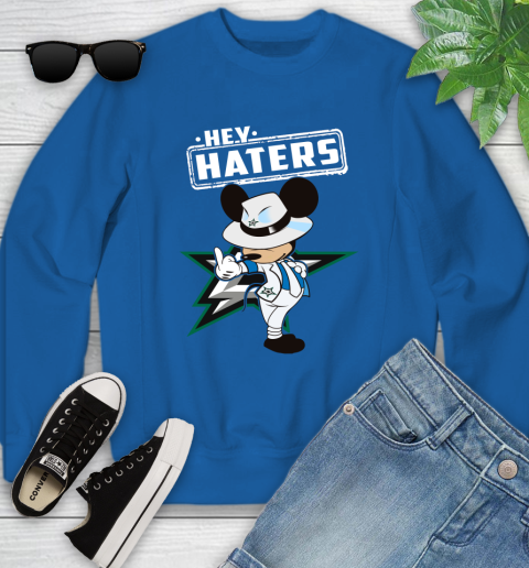 NHL Hey Haters Mickey Hockey Sports Dallas Stars Youth Sweatshirt 7