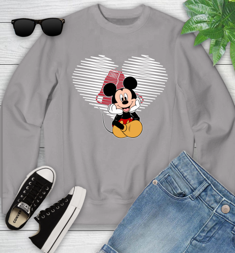 MLB Boston Red Sox The Heart Mickey Mouse Disney Baseball T Shirt_000 Youth Sweatshirt 3