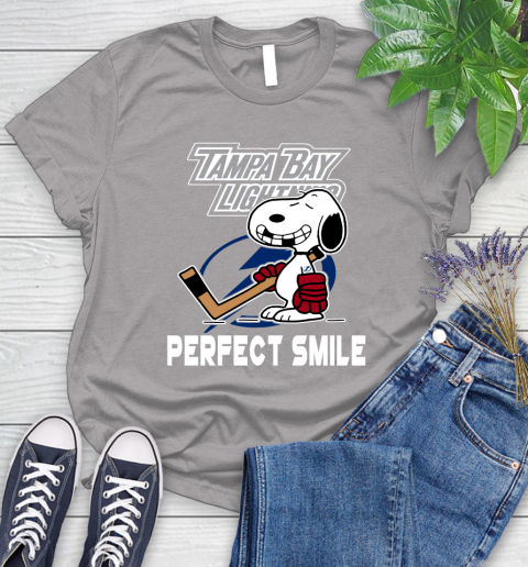 NHL Tampa Bay Lightning Snoopy Perfect Smile The Peanuts Movie Hockey T Shirt Women's T-Shirt 5